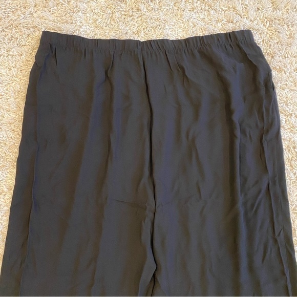 Eileen Fisher Womens Georgette Crepe Crop Pants Wide Leg Black 100% Silk Plus 3X - Picture 6 of 9